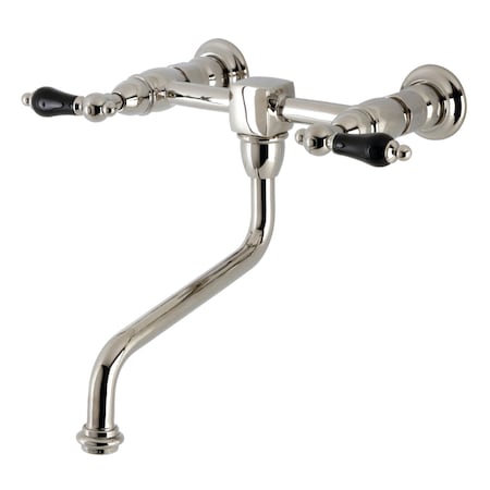 Kingston Brass KS1216PKL Wall Mount Bathroom Faucet, Polished Nickel KS1216PKL